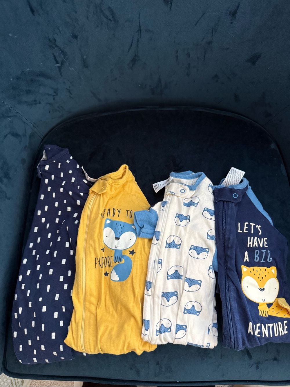 Gerber Baby Sleep Sack Set - Navy, Yellow, Light Blue, Cream